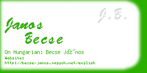 janos becse business card